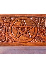 Wooden Box - Pentacle Carved L