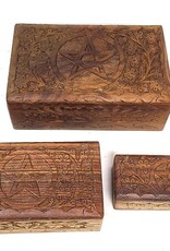Wooden Box - Pentacle Carved S