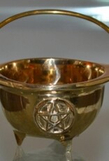 Pentacle Solid Brass Cauldron 3"D