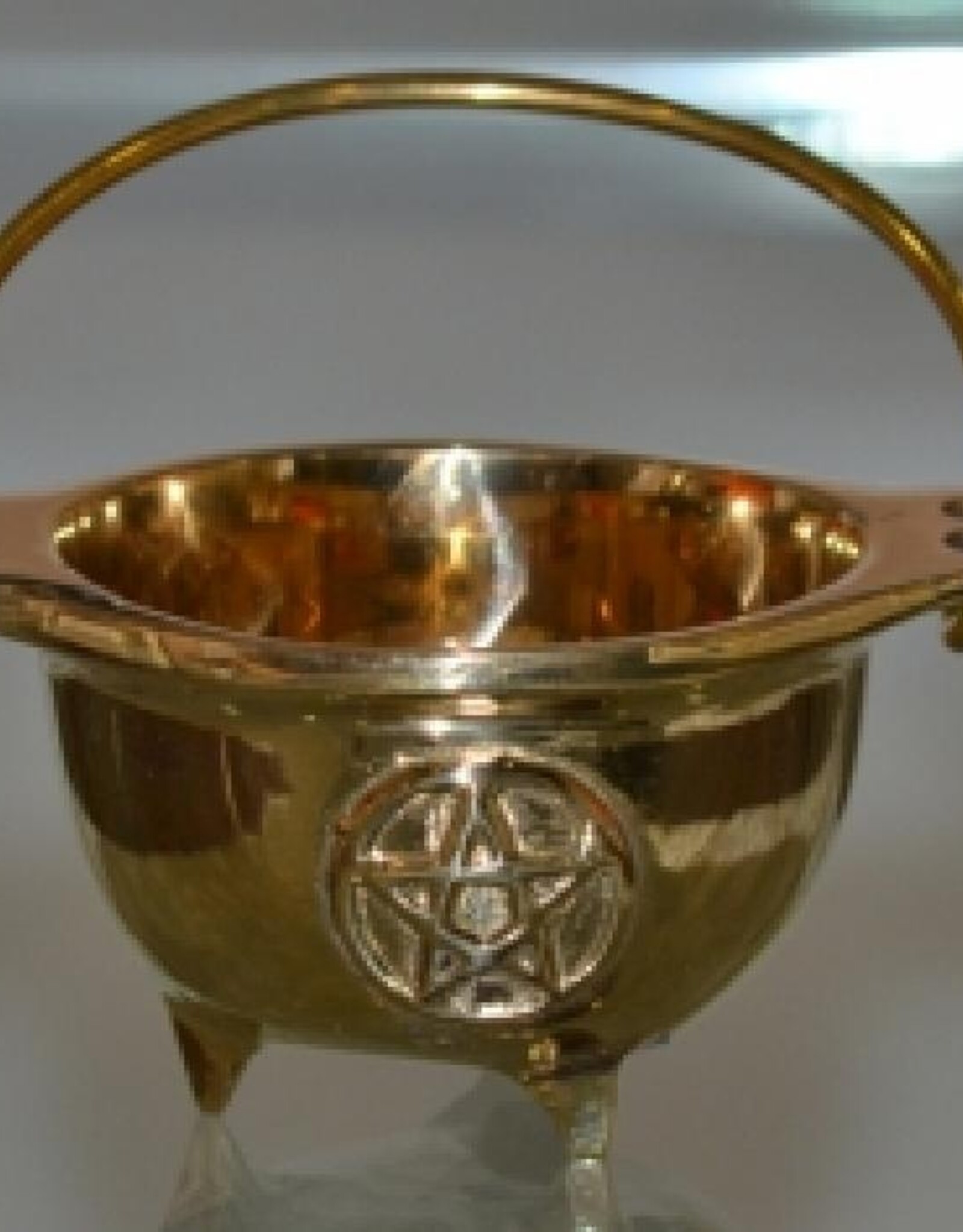 Pentacle Solid Brass Cauldron 3"D