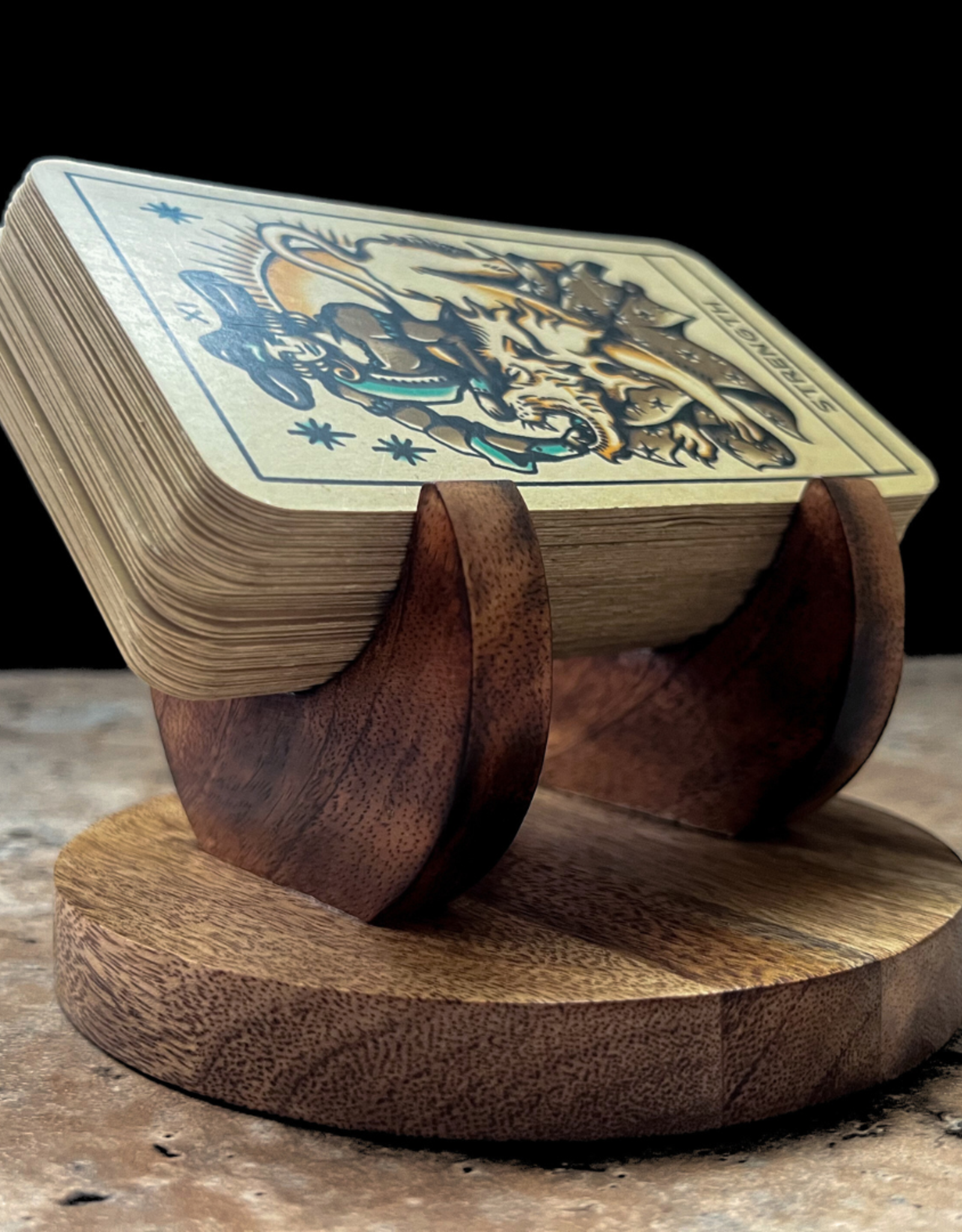 Limited Edition Crescent Moon Wooden Tarot Card Holder