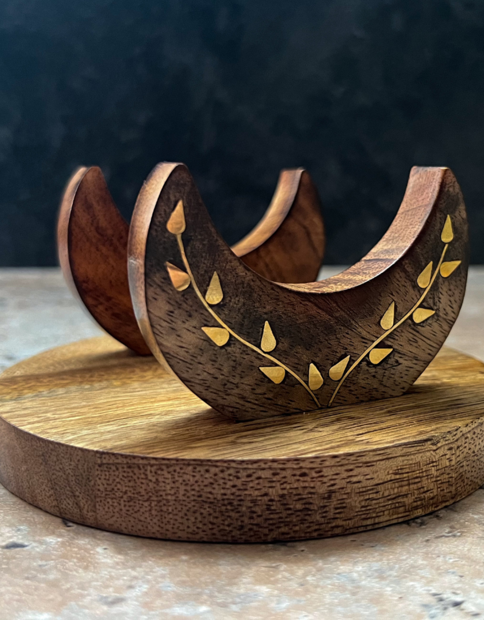 Limited Edition Crescent Moon Wooden Tarot Card Holder