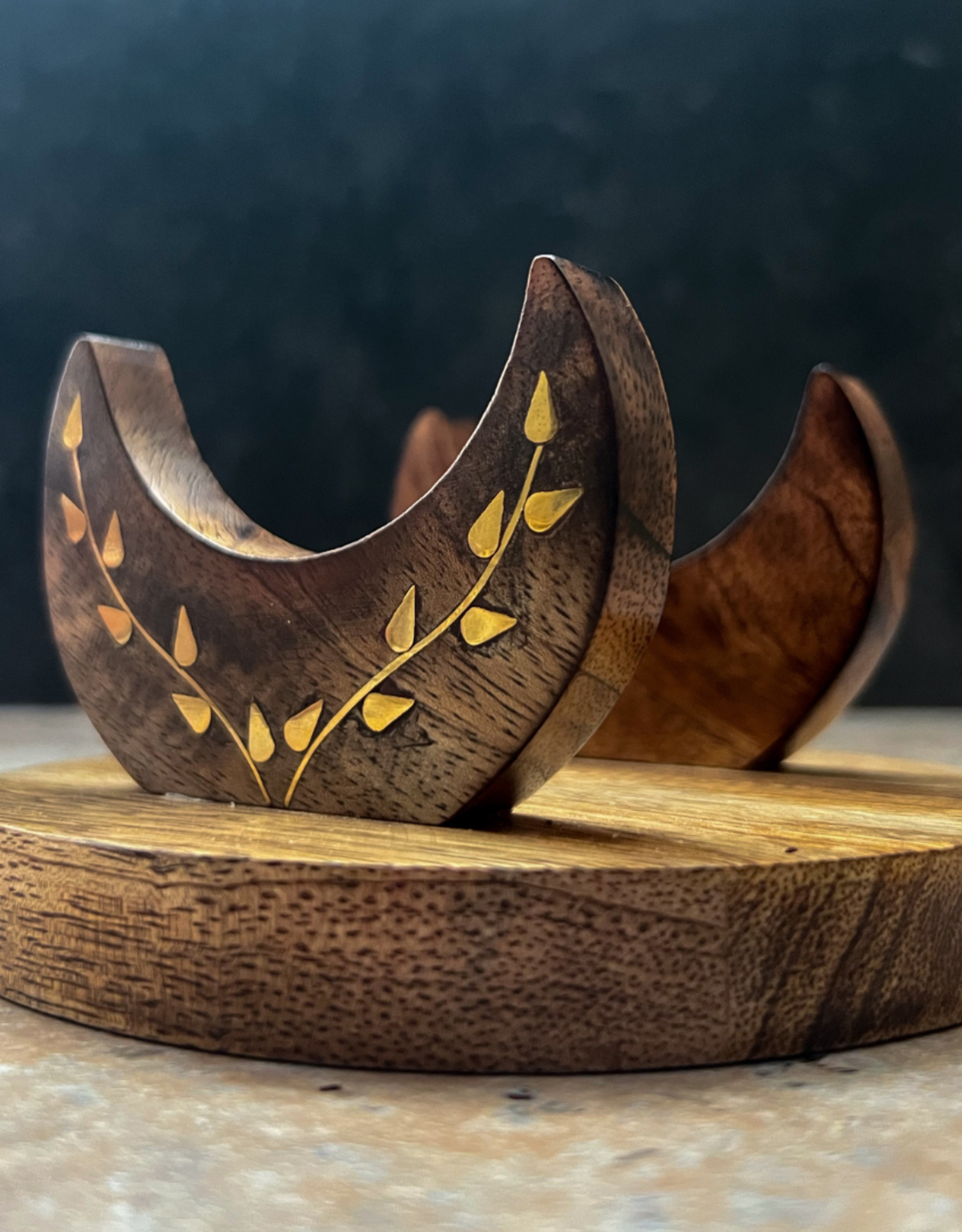 Limited Edition Crescent Moon Wooden Tarot Card Holder