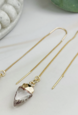 Arrowhead Threader Earrings | Clear Quartz | Gold