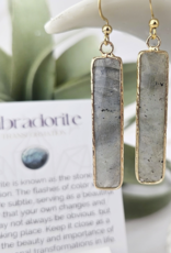 Crystal Bar Earrings | Labradorite