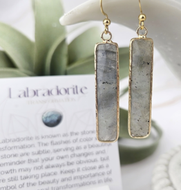Crystal Bar Earrings | Labradorite