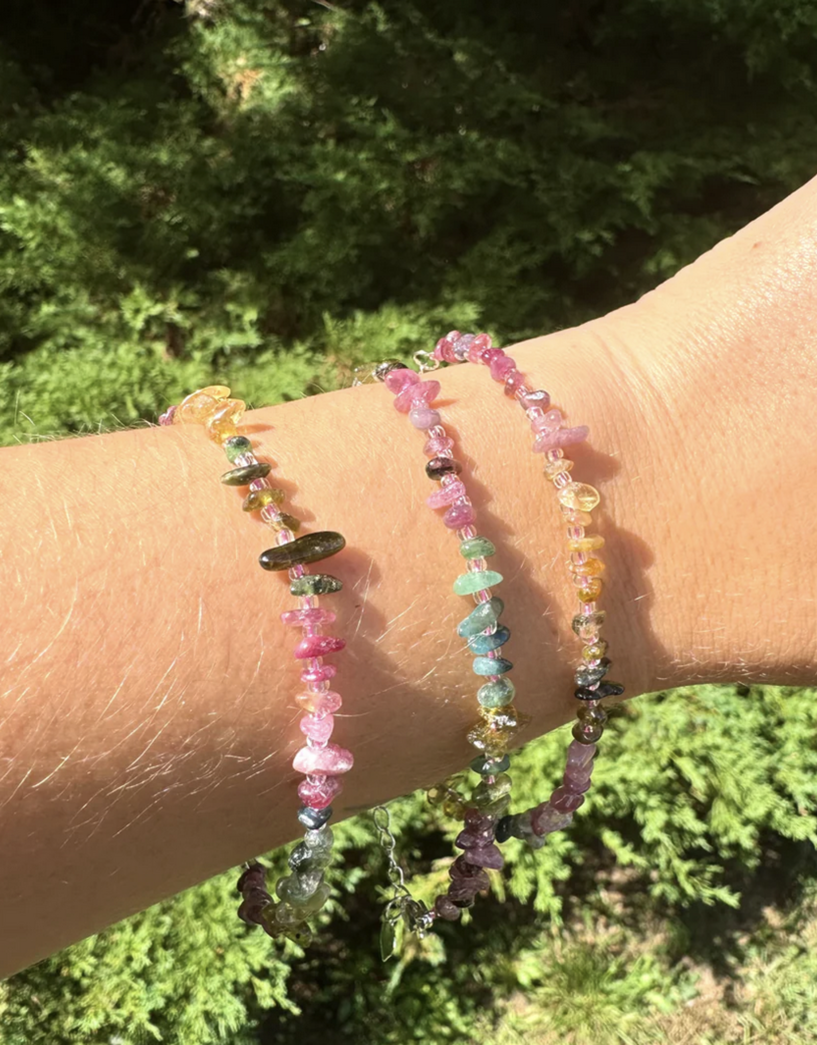 Multi-Colored Tourmaline | Adjustable Bracelet