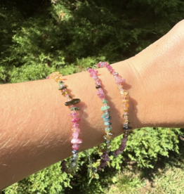 Multi-Colored Tourmaline | Adjustable Bracelet