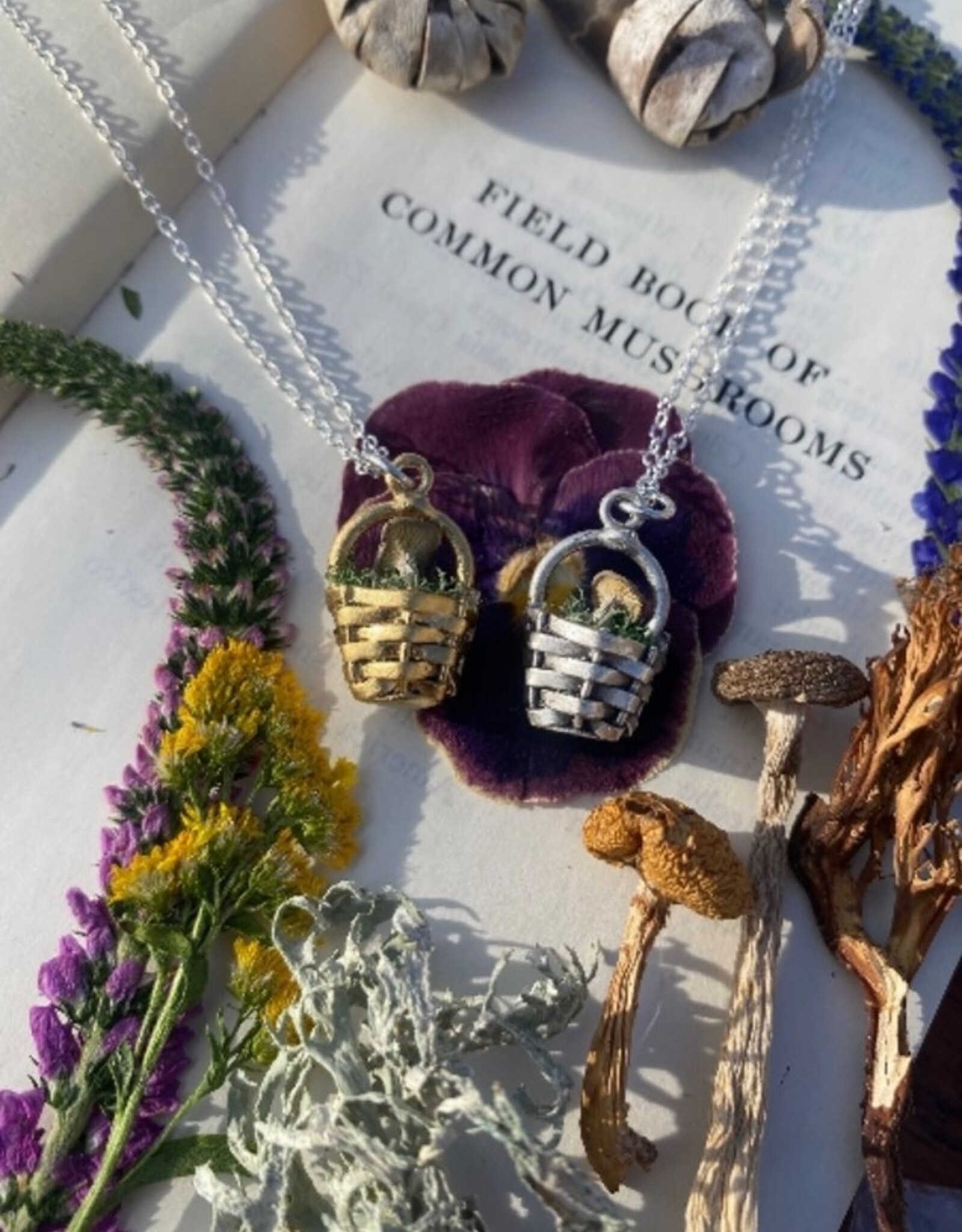 Tiny Foraging Basket Necklace |