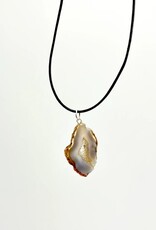 Natural Druzy Cord Necklace