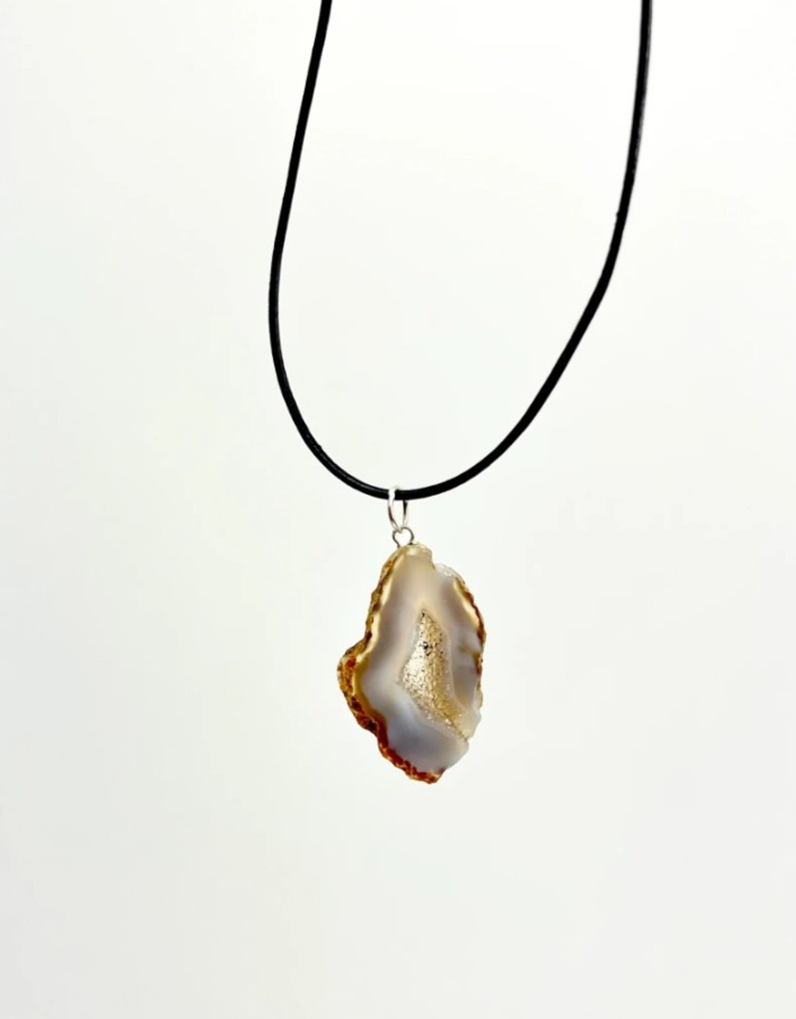 Natural Druzy Cord Necklace