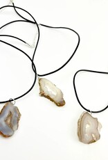 Natural Druzy Cord Necklace