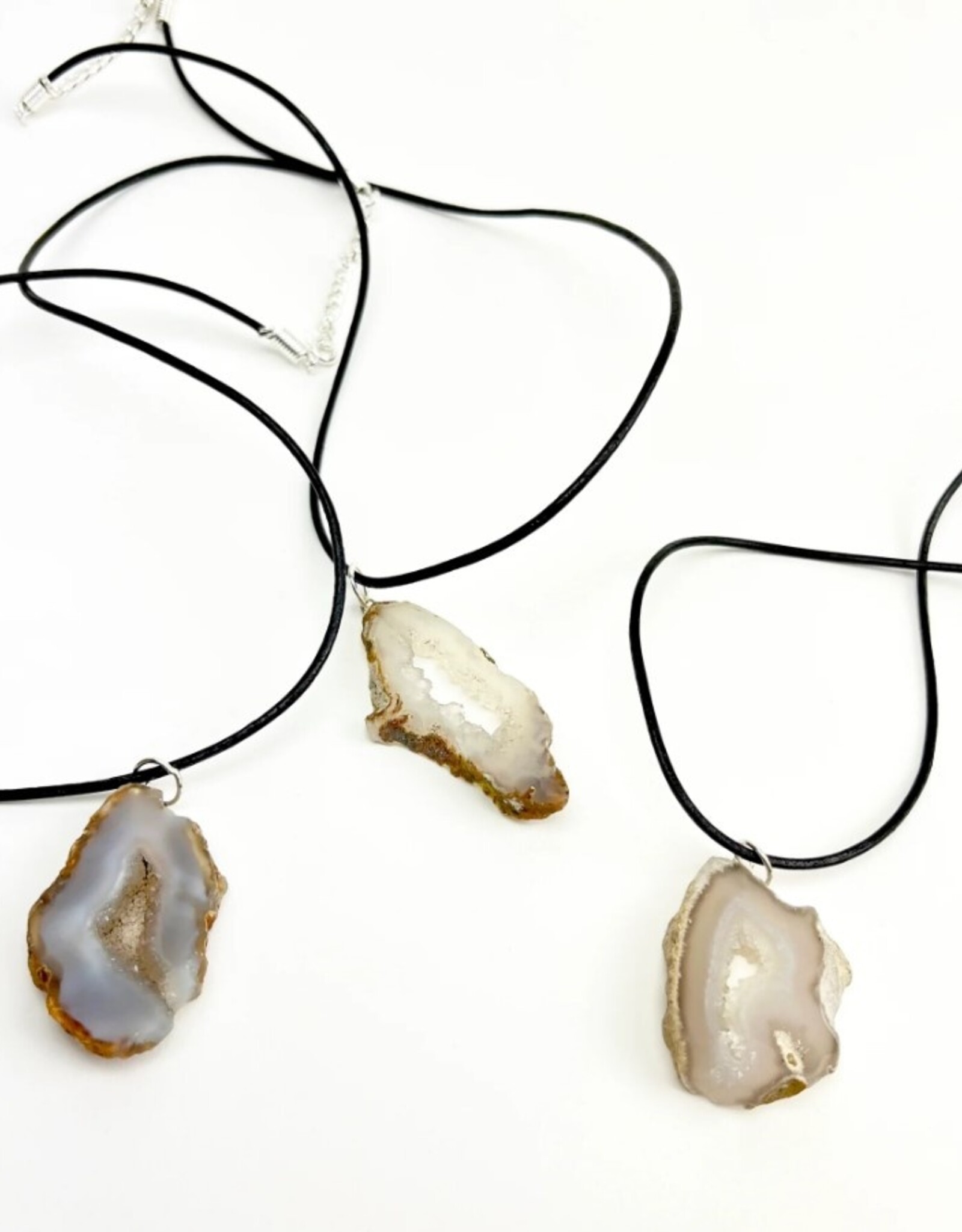 Natural Druzy Cord Necklace