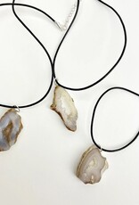 Natural Druzy Cord Necklace