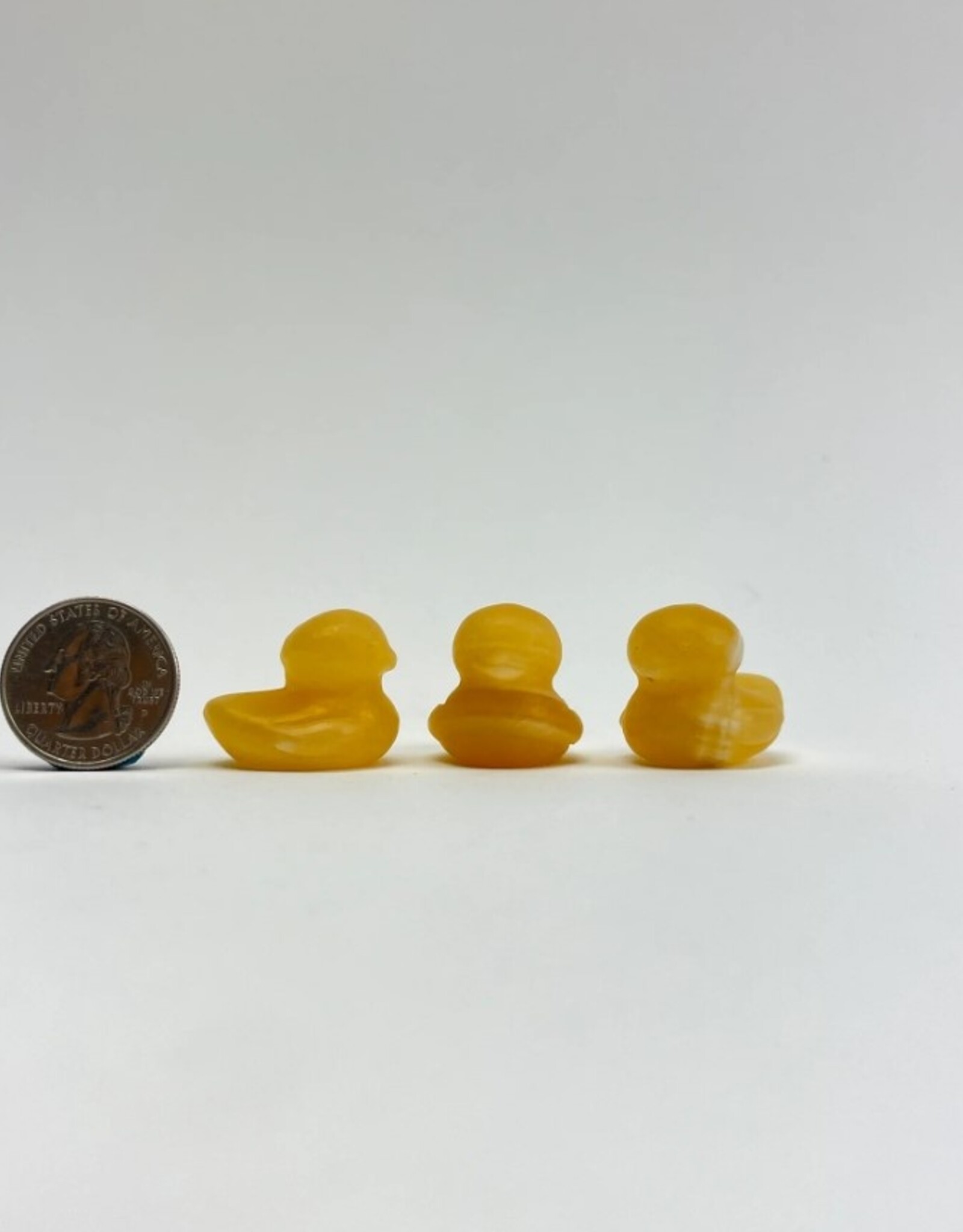 Orange Calcite | Carved Rubber Duckies | 30mm