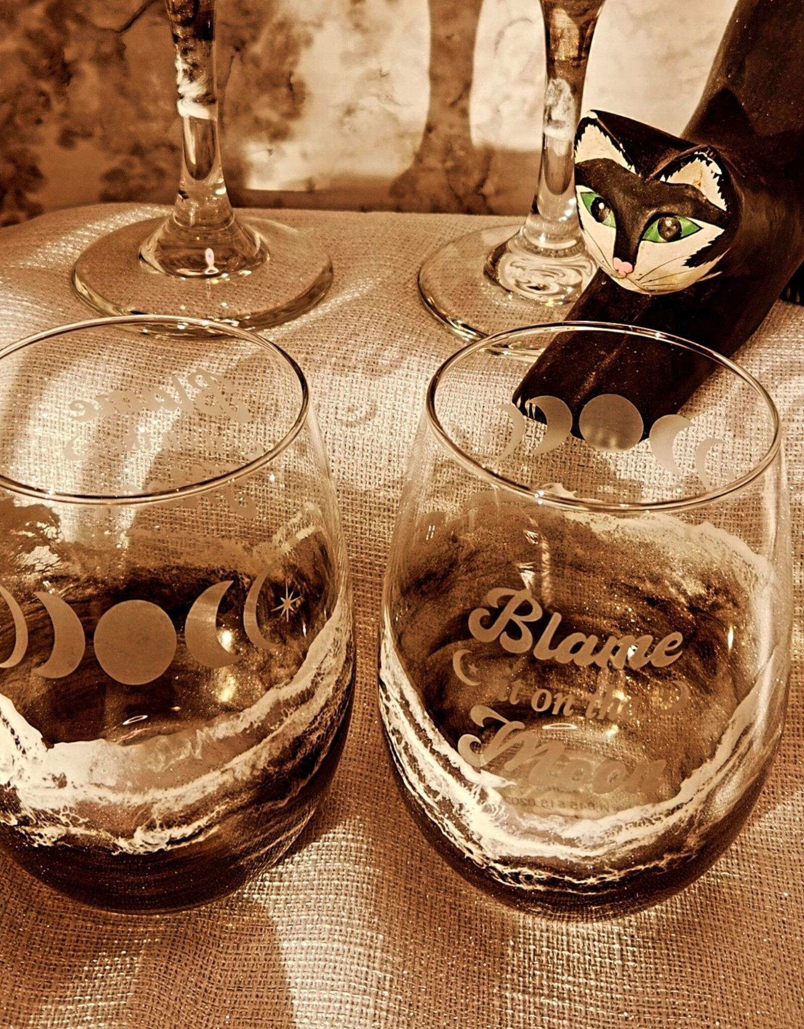 Wine Glass | Stemless | Blame It on the Moon
