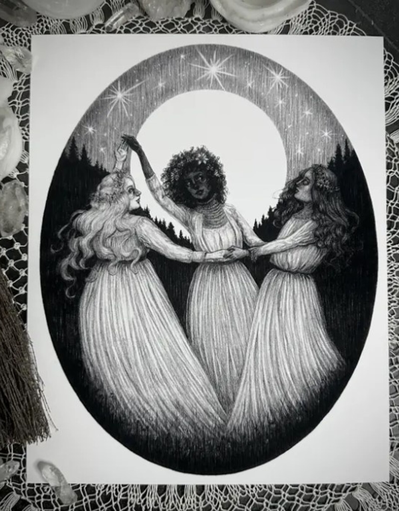 Sisters of the Moon Fine Art Print - Coven of Witches 8x10