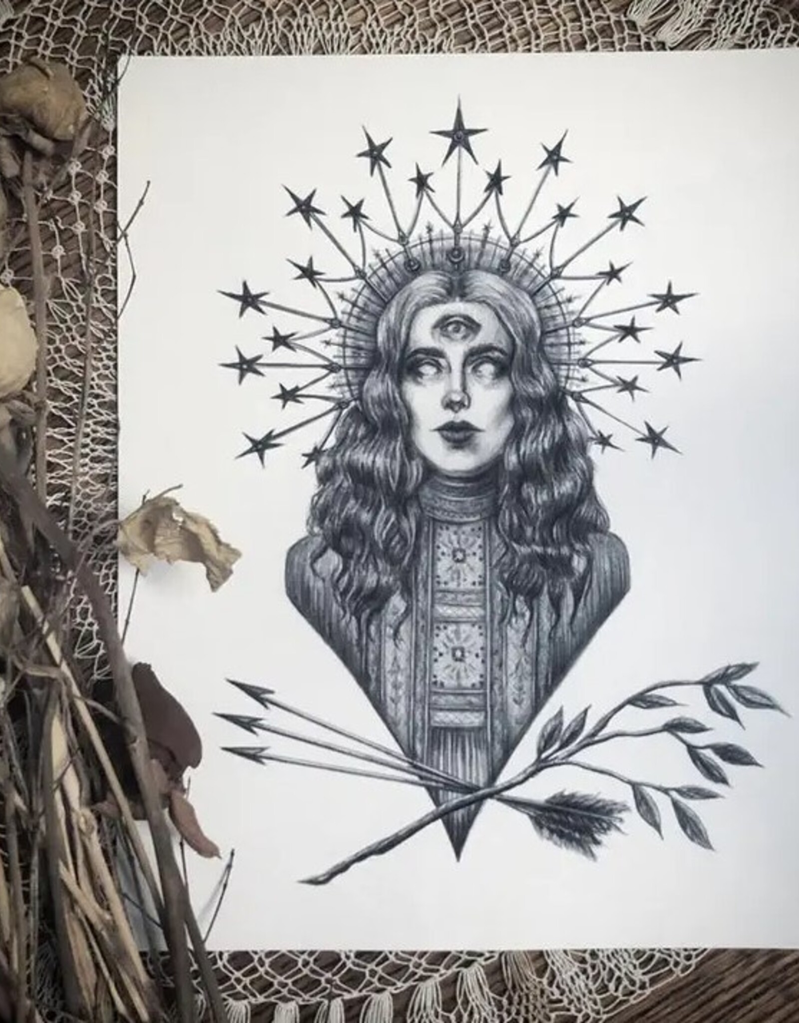 The Oracle Fine Art Print - Gothic Illustration 8x10