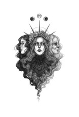 The Triple Goddess Fine Art Print - Maiden, Mother, Crone 8x10