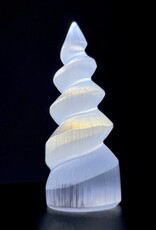 Selenite "Unicorn Horn" STanding Spiral Twist 3-4" | Morocco