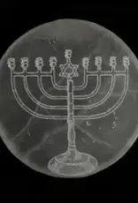 Holiday | Selenite Round Crystal Charging Plate | 10cm | Menorah