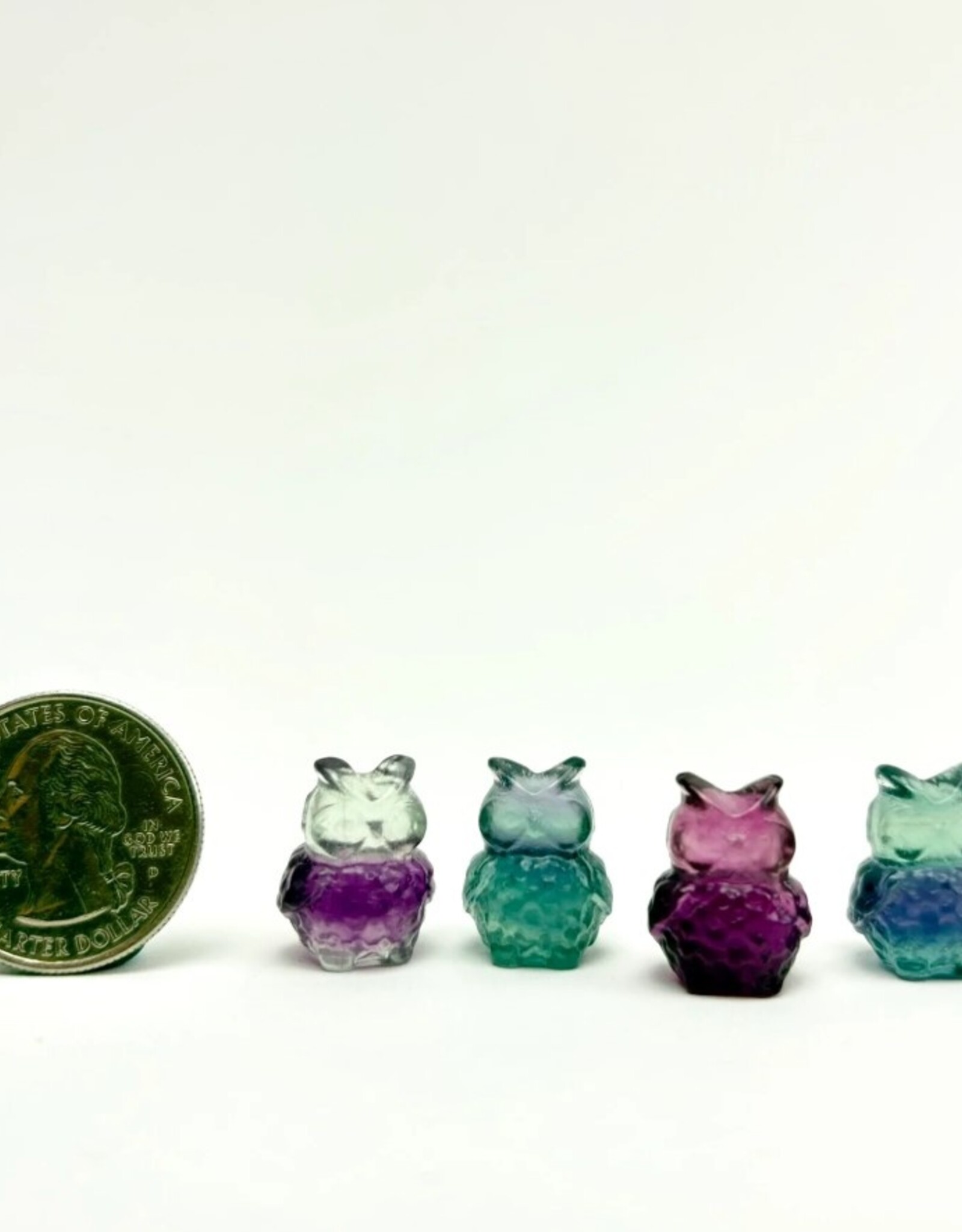 Fluorite | Mini Owl Carving | 15-20mm