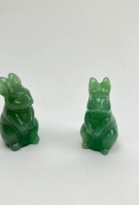 Carved Crystal Bunny Rabbits | 40mm | Green Aventurine
