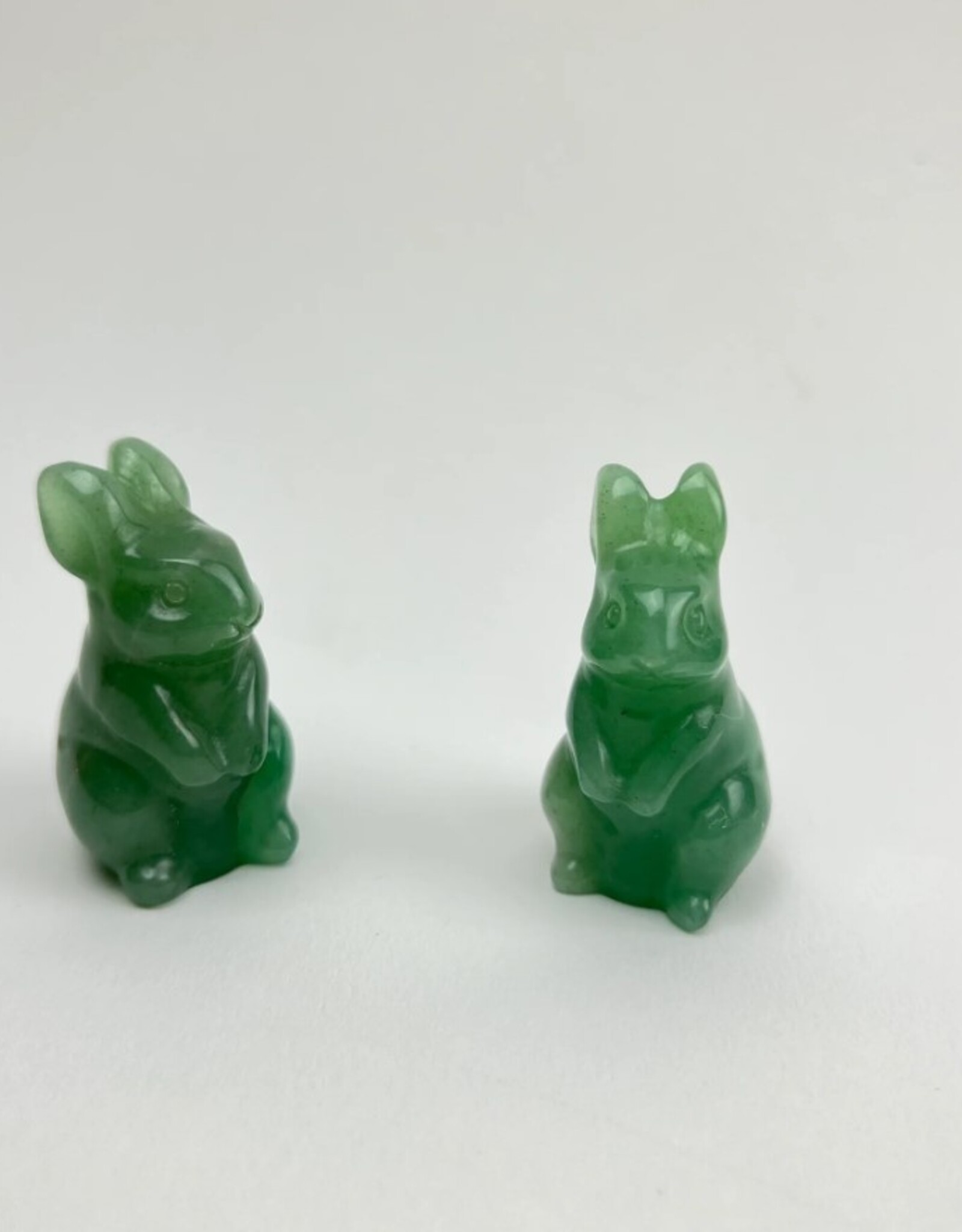 Carved Crystal Bunny Rabbits | 40mm | Green Aventurine