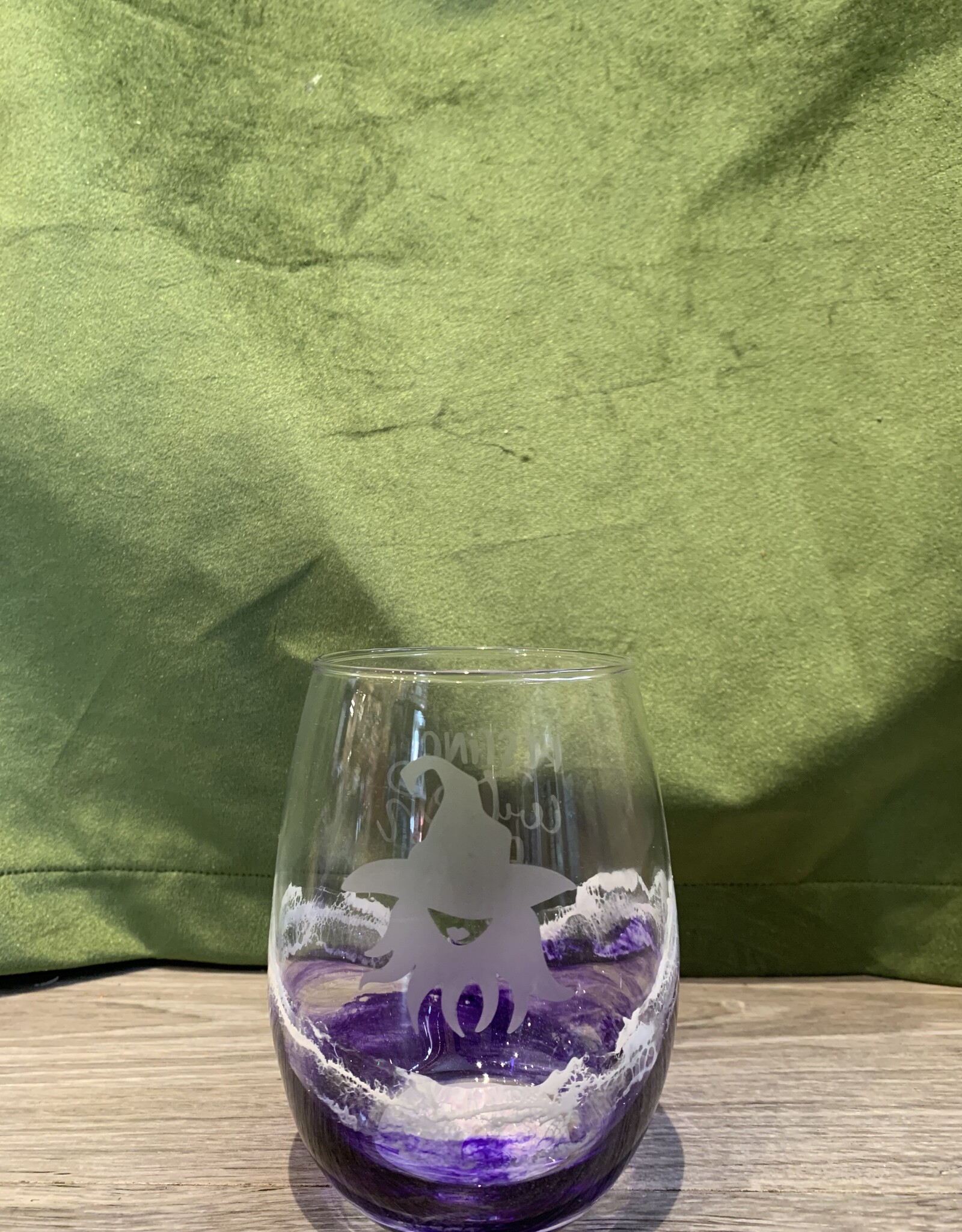 Wine Glass | Stemless | Resting Witch Face