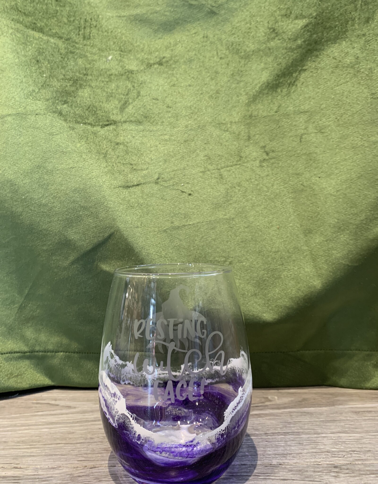 Wine Glass | Stemless | Resting Witch Face
