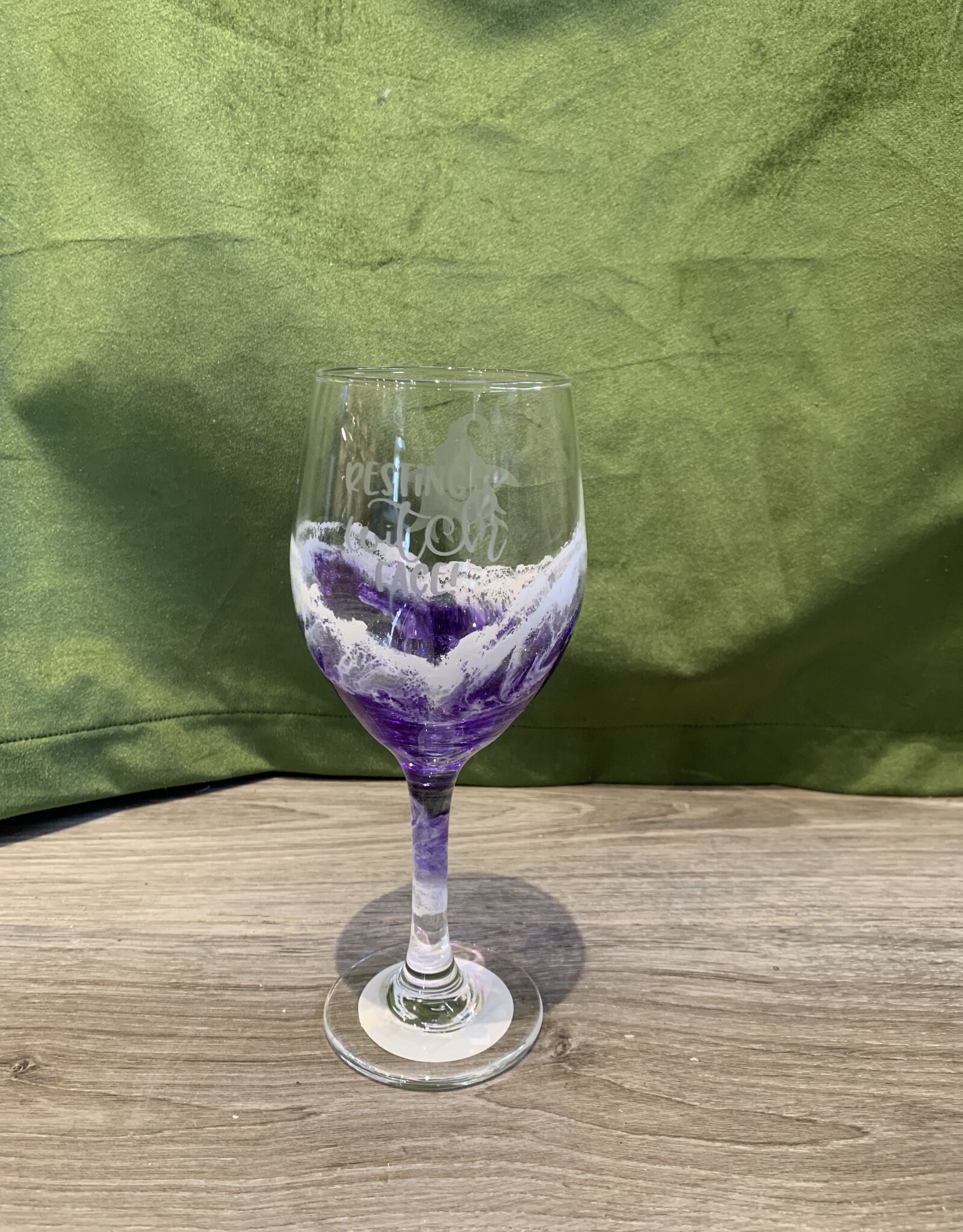 Wine Glass | Stemmed | Resting Witch Face