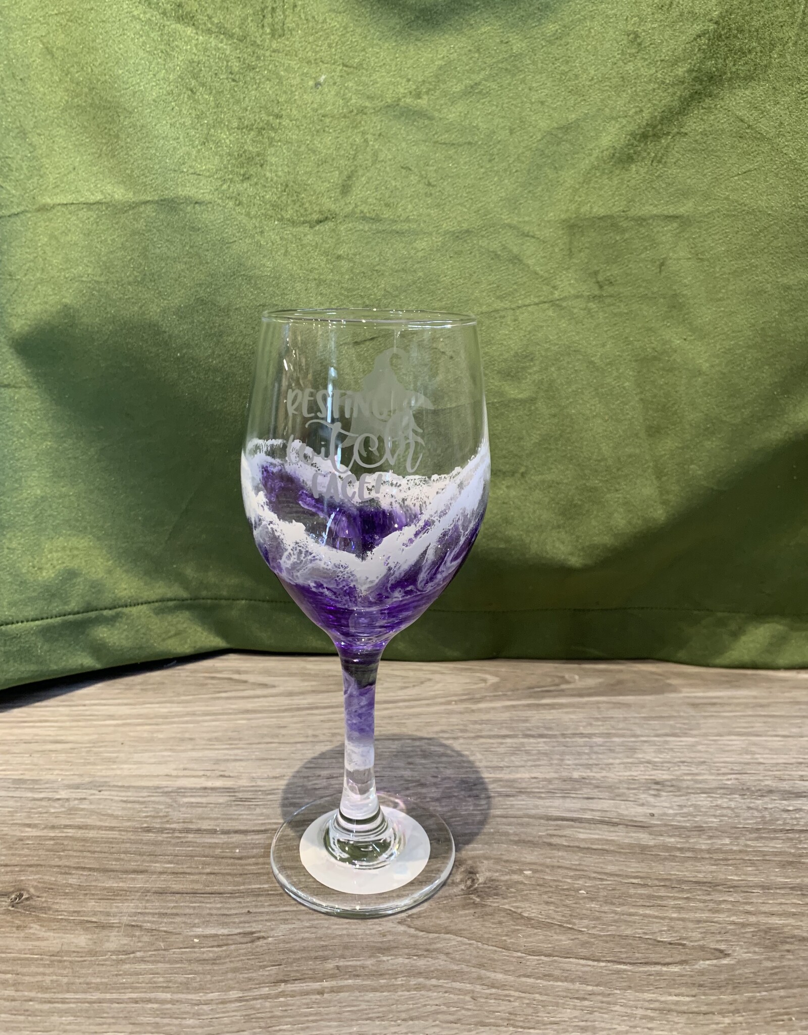 Wine Glass | Stemmed | Resting Witch Face