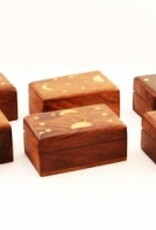 Wooden Box - Celestial Brass Inlay 2x3"