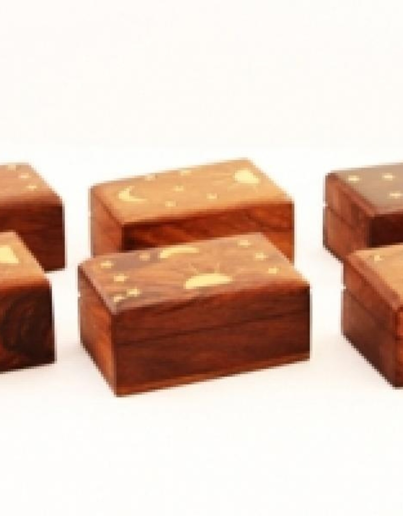 Wooden Box - Celestial Brass Inlay 2x3"