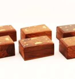 Wooden Box - Celestial Brass Inlay 2x3"