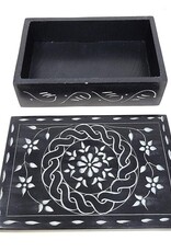Soapstone Box - Floral Carved