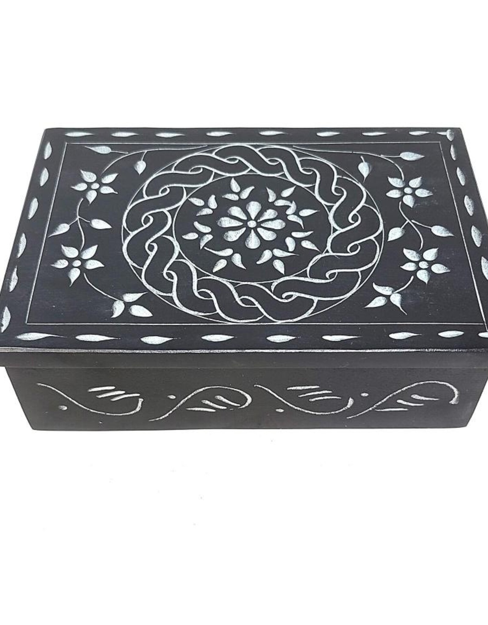 Soapstone Box - Floral Carved