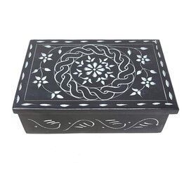 Soapstone Box - Floral Carved