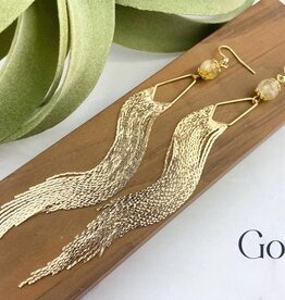 Gemstone Tassel Earrings |
