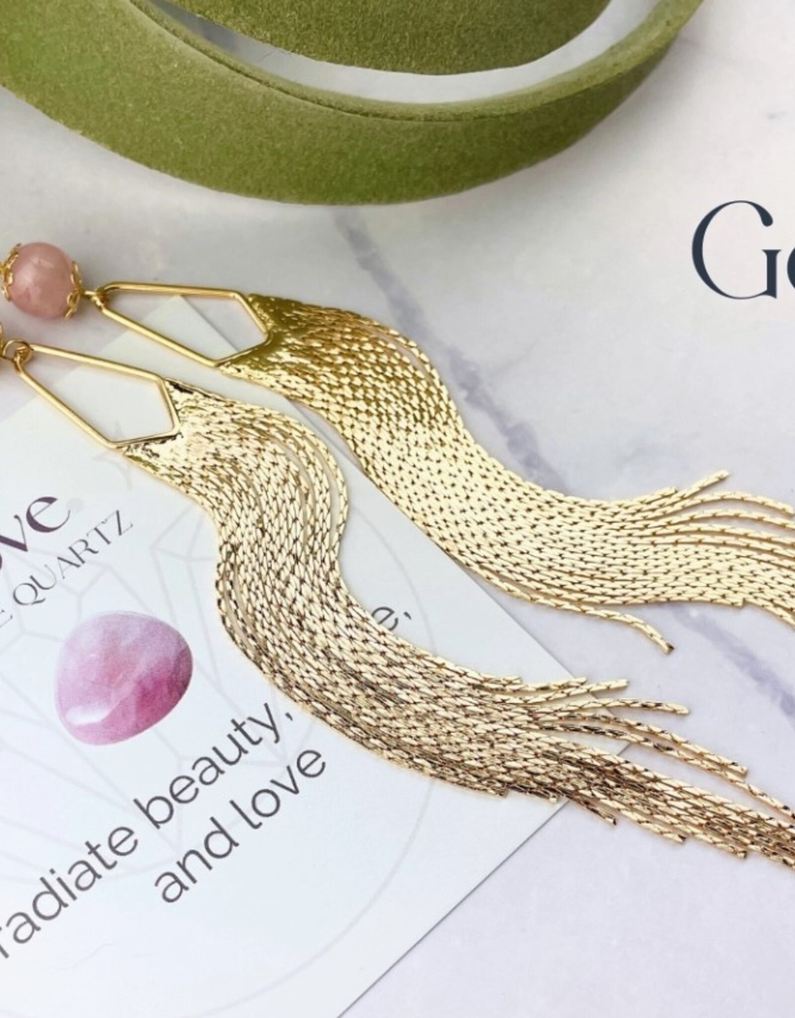 Gemstone Tassel Earrings |