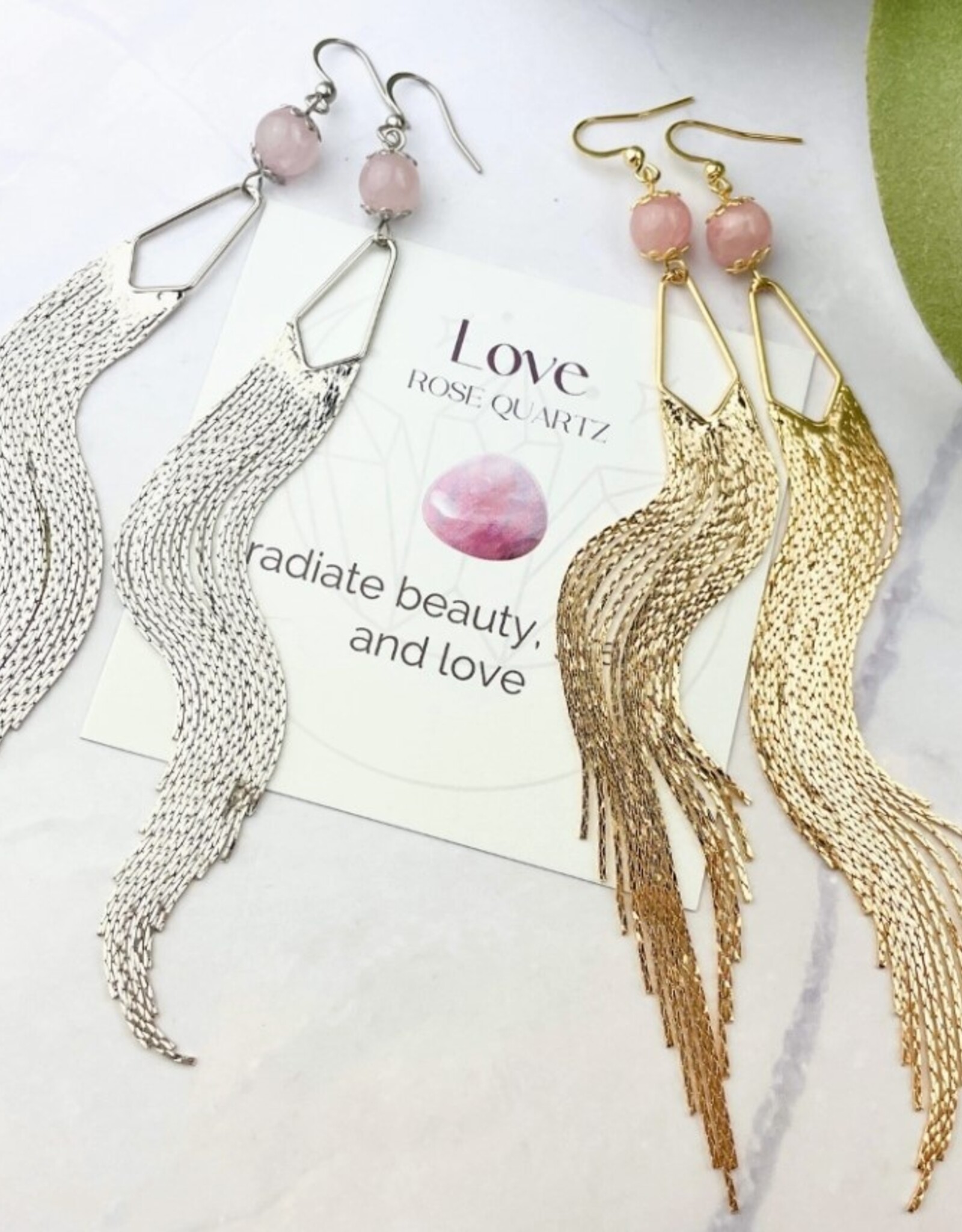 Gemstone Tassel Earrings |