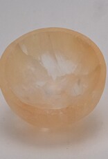 Peach Selenite Round Bowl | 4" | Morocco