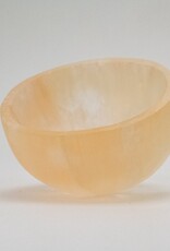 Peach Selenite Round Bowl | 4" | Morocco