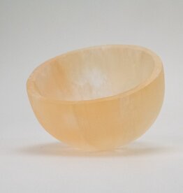 Peach Selenite Round Bowl | 4" | Morocco