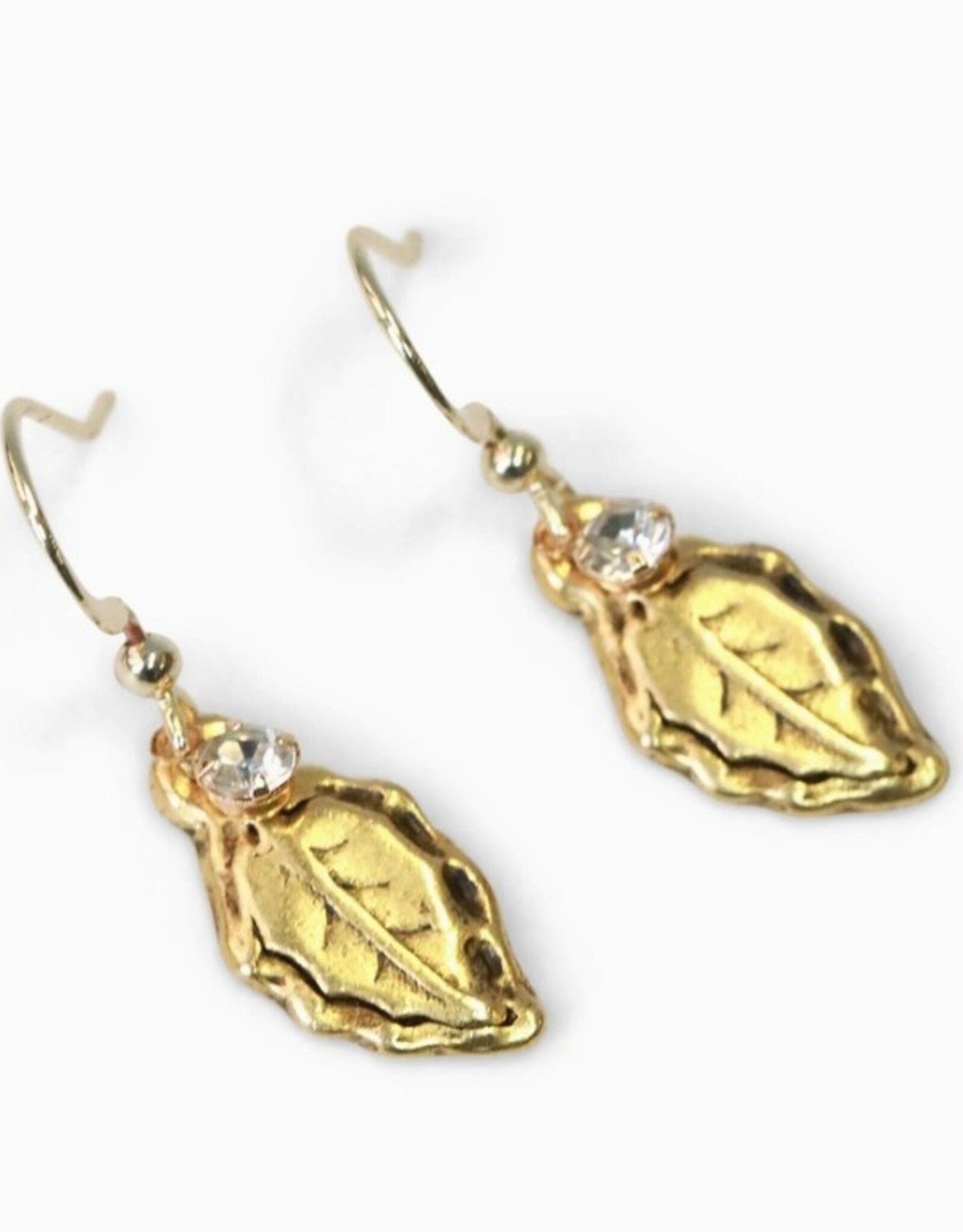 *Forest Leaf Charm Earrings | Gold
