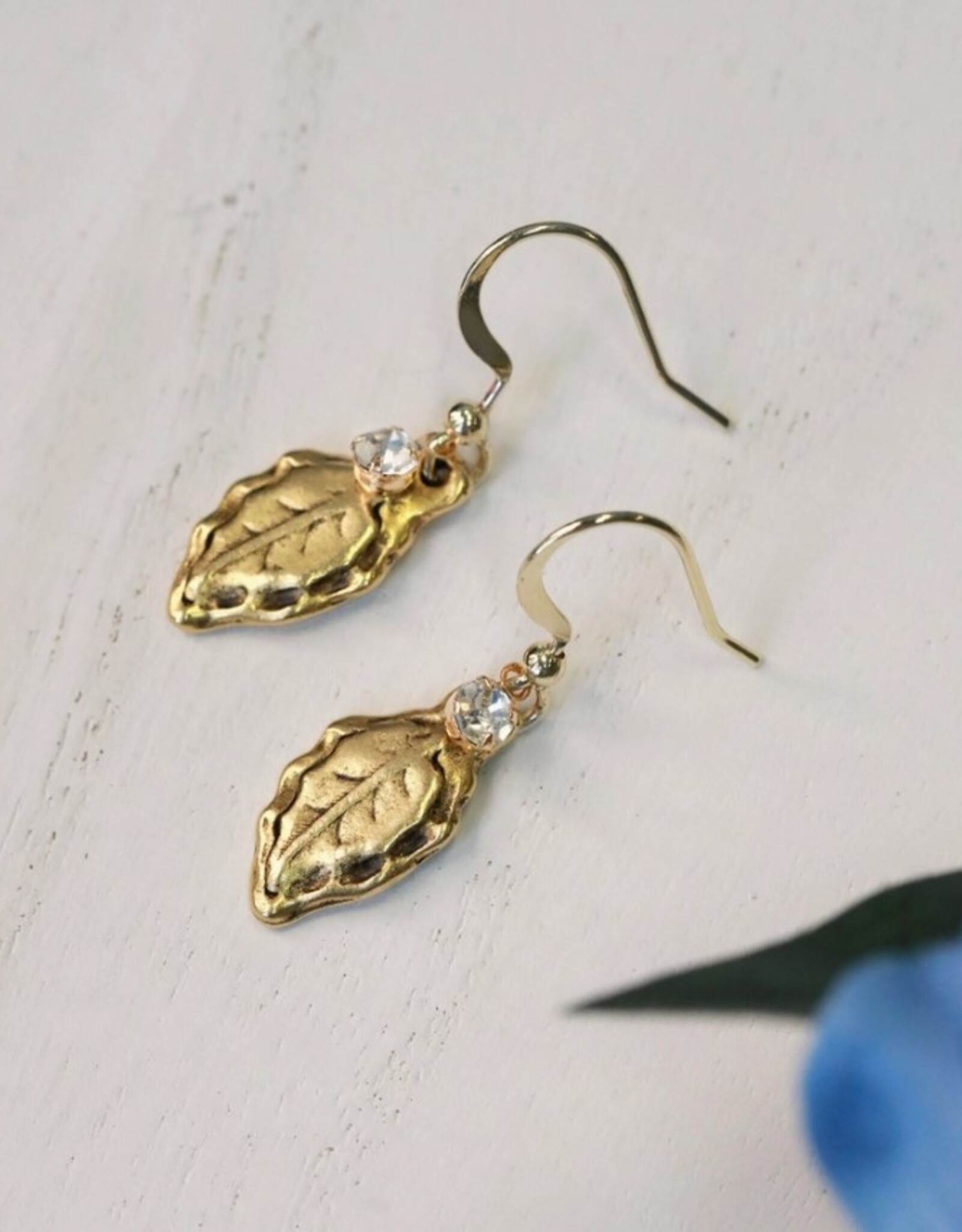 *Forest Leaf Charm Earrings | Gold