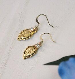 *Forest Leaf Charm Earrings | Gold