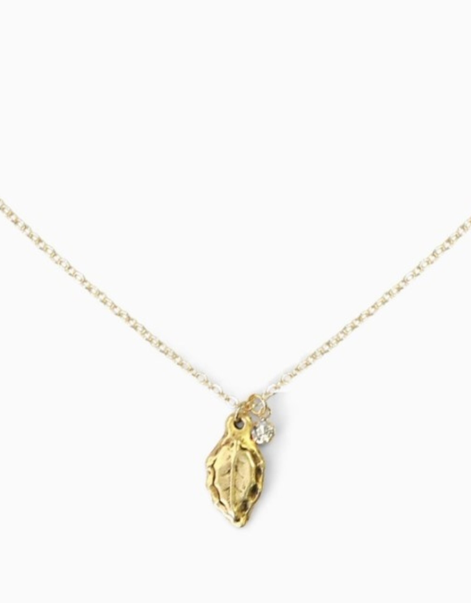 *Forest Leaf Charm Necklace | Gold