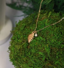 *Forest Leaf Charm Necklace | Gold