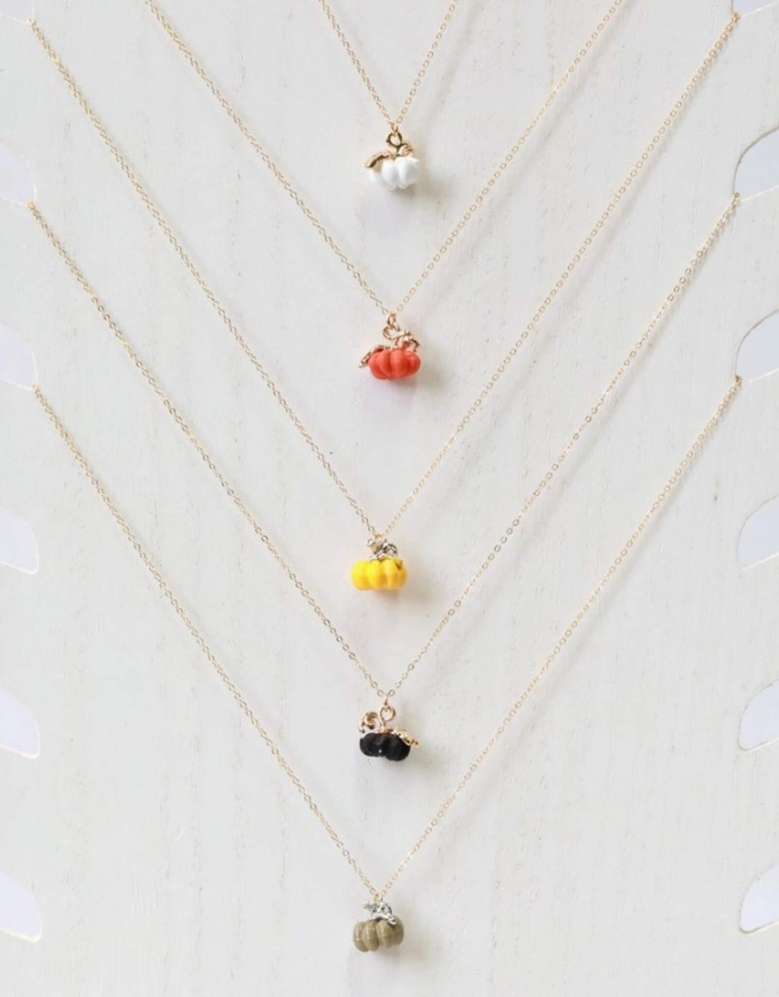 *Dainty Pumpkin Charm Necklace | Gold